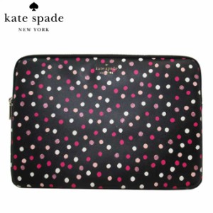 ケイトスペード ポーチ PCケース kate spade グリマー ドット プリント ステイシー ユニバーサル ラップトップ スリーブ K9442 001(ブラ