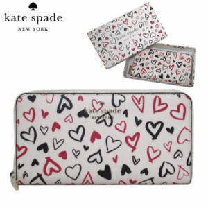 ●ギフトBOX付!!● ケイトスペード 財布 長財布 kate spade ステイシー PVC スクリブル ハート プリント ボックス ラージ コンチネンタル