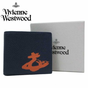 ヴィヴィアンウエストウッド 財布 二つ折り財布(小銭入無) Vivienne Westwood レザー グラフィックオーブプリント 51120008 42029 K402(