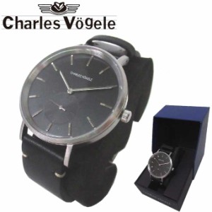 シャルルホーゲル 腕時計 Charles vogele クオーツ レザーベルト ラウンド 円形 V0720 S03 (金具：シルバー系×ブラック) アクセサリー 