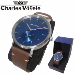 シャルルホーゲル 腕時計 Charles vogele クオーツ レザーベルト ラウンド 円形 V0720 S04 (金具：シルバー系×ブラウン系) アクセサリー