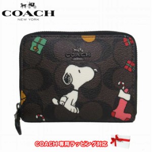 コーチ 財布 二つ折り財布 COACH シグネチャー スヌーピー プレゼンツ スモール ジップ アラウンド ウォレット ミニ財布 CE708 QBOSN(ブ