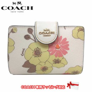 コーチ 財布 二つ折り財布 COACH フローラル クラスター プリント ミディアム コーナー ジップ ウォレット CH734 IMCAH(チョーク×マルチ