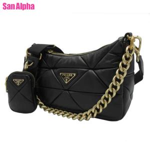PRADA 2WAYバッグ パデッドナッパ レザー ムーン ブラック ABランク