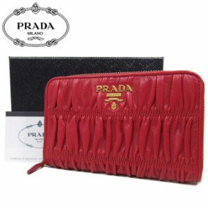 プラダ アウトレット PRADA 財布 1ML157 ナッパレザー マトラッセ風 ラウンドファスナー中財布 NAPPA GAUFRE1 / FUOCO1