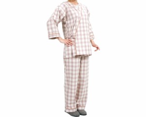 寝巻き セパレートタイプ 婦人用 タータンピンク 0730 特殊衣料