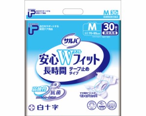 【まとめ買い】P.U サルバ安心Wフィット Mサイズ 30枚×2袋入り 35595 白十字 │ 大人用紙おむつ 紙オムツ テープ止めタイプ テープタイ