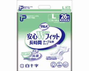 【まとめ買い】P.U サルバ安心Wフィット Lサイズ 26枚×2袋入り 35597 白十字 │ 大人用紙おむつ 紙オムツ テープ止めタイプ テープタイ