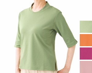 5分袖綿混Tシャツ 98147 ケアファッション