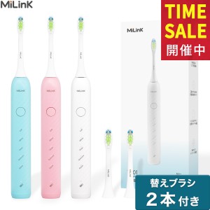 【IPX7防水 37800回転/分】電動歯ブラシ 本体＋替えブラシ 2本 音波式電動歯ブラシ 音波歯ブラシ 音波振動歯ブラシ 電動ハブラシ 5つのブ