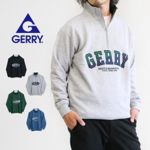 gerry ハーフジップ スウェット tops トレーナー メンズ 柄 ロゴ アメカジ プルオーバー レディース 長袖 スウェット レディース スウェ