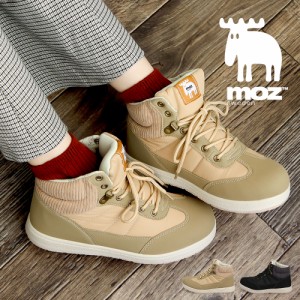 moz スニーカー レディース ハイカット 黒 軽量 軽い ハイカットスニーカー 防寒 あったか 幅広 履きやすい おしゃれ かわいい 北欧デザ