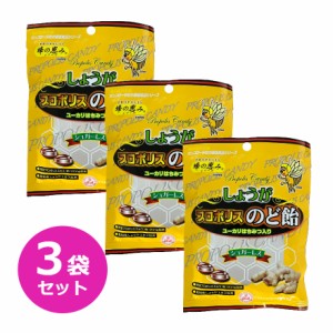 しょうが プロポリスのど飴 80g 3袋セット サンフローラ シュガーレス ユーカリはちみつ入り 飴 のど飴 プロポリス しょうが 生姜