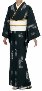 踊り衣裳【反物 一越小紋着尺 日印】黒 取り寄せ商品 「日本の踊り」掲載 踊り絵羽 稽古 習い事 舞踊 民謡 発表会