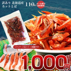 訳あり 北海道産 カット 鮭とば 110g 北海道(ホッカイドウ) 鮭とば メール便 送料無料 おつまみ 簡易包装 トバ シャケ サケ 珍味