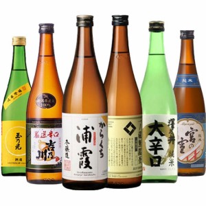 一ノ蔵・宮の雪・玉乃光・浦霞・吉乃川・澤乃井 720ml 6本  本州のみ送料無料 日本酒 飲み比べ レビューキャンペーン