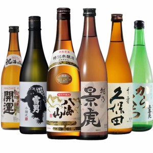 開運・鶴齢・上喜元・久保田・越乃景虎・八海山 720ml 6本 本州のみ送料無料 ギフト 日本酒 飲み比べ レビューキャンペーン