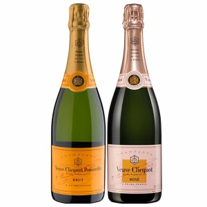 最高級のシャンパン ヴーヴ・クリコ イエロー・ラベル ブリュット＆ローズ・ラベル ロゼ  白 スパークリング シャンパン ワインセット 75