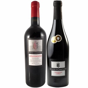 コンテ ディ カンピアーノ アパッシメント＆サンジョヴェーゼ 750ml 2本 ワインセット イタリア ルビコーネ ワイン 父の日 誕生日 お祝い