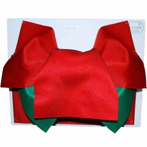 【日本製】シンプル２色 だらり 浴衣 作り帯 結び帯 赤×緑