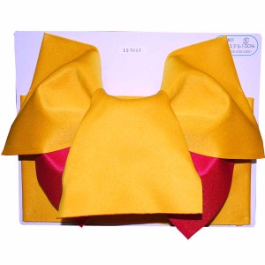 【日本製】シンプル２色 だらり 浴衣 作り帯 結び帯 黄×ワイン