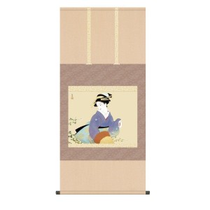 掛軸 日本画 床の間 送料無料 掛け軸 名画複製画 萩の露(はぎのつゆ) 高精彩複製画
