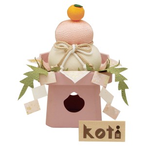 送料無料(一部地域を除く) koti 鏡餅 紅白 大 置物 正月 迎春 飾り 縁起 和雑貨 なごみ 手作り綿細工