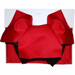 【日本製】シンプル２色 だらり 浴衣 作り帯 結び帯 赤×黒