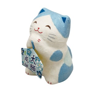 ちぎり和紙 季節のおねがいねこ 猫 水玉 手作り 和紙細工 なごみ 癒し 可愛い 置物 飾り 和雑貨 