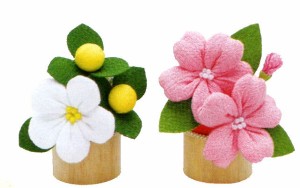 雛人形 桜橘(木製丸台) 手作りちりめん細工 和雑貨   雛人形道具 リュウコドウ