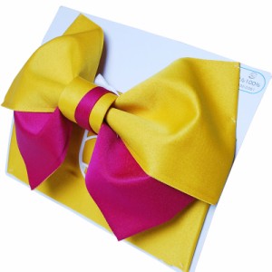 京都・西陣 日本製シンプル２色 浴衣帯 作り帯 結び帯 黄×ワイン 付帯 レディース 女性用