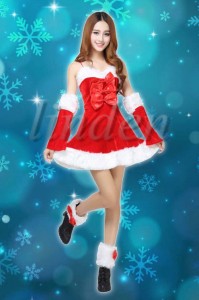 [linden] サンタ服 クリスマス レディース サンタクロース コスプレ かわいい ワンピース Christmas コスチューム 仮装 女性用 リボン