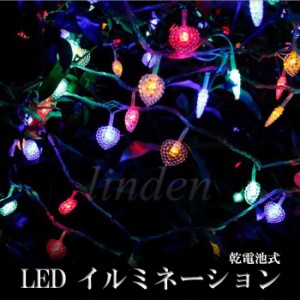 [linden] 電池式 イルミネーション 5m ライト クリスマス飾り 装飾品 4色 室内 屋内 電飾 ハート型 パーティー イベント 結婚式 誕生日