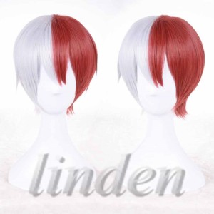 [linden] 僕のヒーローアカデミア  ヒロアカ  轟 焦凍 とどろき しょうと 風　ウイッグ 耐熱　かつら コスプレ アニメ　イベント