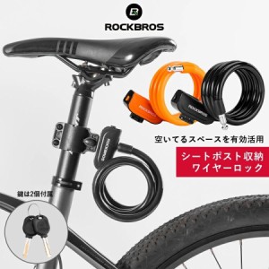 鍵 ワイヤーロック 自転車 シートポスト 専用マウント付属 太い 頑丈 1.1m 盗難防止 屋外保管 長時間保管 地球ロック 鍵2本付 通勤 通学 