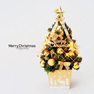クリスマススツリー 陶器ツリー 金 30cm ホワイトクリスマス 手作り クリスマス リース 置物 飾り 装飾 ディスプレイ ゴールド 店舗装飾 