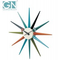 George　Nelson　ジョージ・ネルソン　壁掛け時計　サンバースト・クロック　カラー　GN396C【メーカー直送】代引き・銀行振込前払い・同