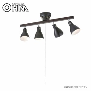 オーム電機 OHM 室内照明器具 4灯シーリングライト ブラック 電球別売 LT-YN40AW-K【メーカー直送】代引き・銀行振込前払い・同梱不可