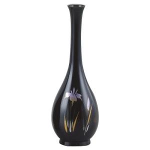 最初の 高岡銅器 宝玉形 ブラック 美術工芸品 記念品 花活 一輪挿し 銅製花瓶 花瓶 花器 Helilagon Com