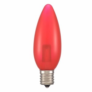  OHM LEDシャンデリア形装飾用/C32/E17/1.2W/8lm/クリア赤色 LDC1R-G-E17 13C  シャンデリア球形のLED電球