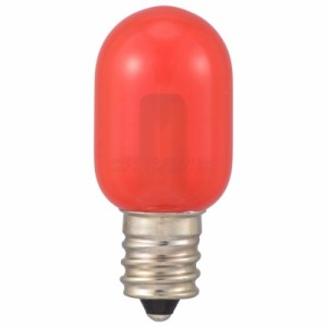  OHM LEDナツメ球装飾用 T20/E12/0.5W/2lm/クリア赤色 LDT1R-H-E12 13C  ナツメ球形装飾用LED電球