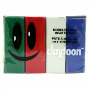 MODELING CLAY(モデリングクレイ)　claytoon(クレイトーン)　カラー油粘土　4色組(ホリデー)　1Pound　3個セット【メーカー直送】代引き