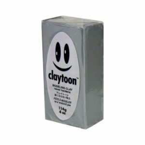 MODELING CLAY(モデリングクレイ) claytoon(クレイトーン) カラー油粘土 シルバーグレイ 1/4bar(1/4Pound) 6個セット |b03