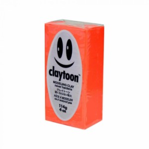 MODELING CLAY(モデリングクレイ)　claytoon(クレイトーン)　カラー油粘土　ネオンレッド　1/4bar(1/4Pound)　6個セット【メーカー直送】