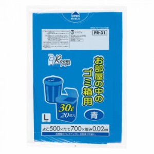 ジャパックス プロジェクト室内用ポリ袋30L L 青 20枚×50冊 PR31【メーカー直送】代引き・銀行振込前払い・同梱不可