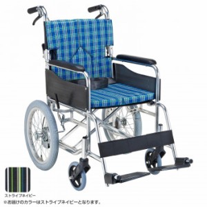 スタンダードモジュール 車いす 介助式 背折れ ストライプネイビー SMK30-3843SN