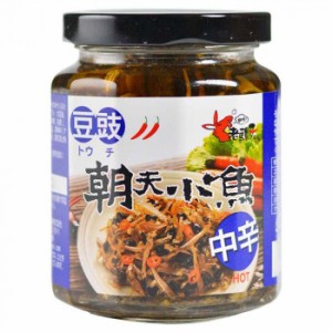 騾子牌朝天食品系列豆鼓朝天小魚辣椒醤 アンチョビー 豆鼓入り中辛調味料 台湾産 240g×24本 210216