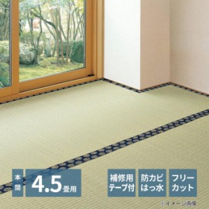 フリーカット裏付き い草カーペット みすず 本間4.5帖 補修テープ付き 約286×286cm 158012145 |b03