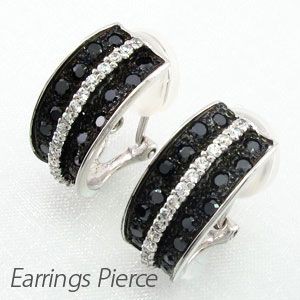 ブラックダイヤモンド イヤリング レディース クリップ ゴールド 18k ピアス スクエア 1.00ct 18金 K18