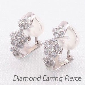 ダイヤモンド イヤリング レディース クリップ ピアス プラチナ 900 フラワー 0.70ct